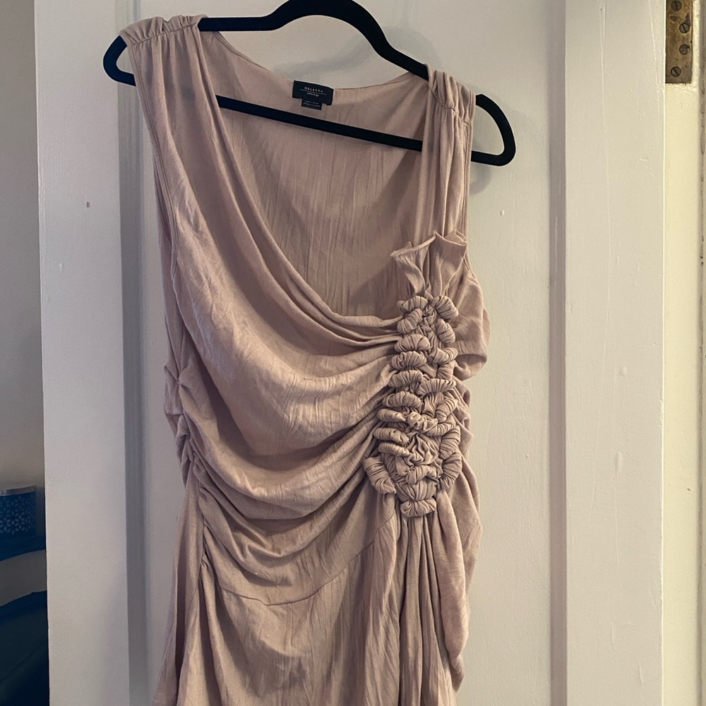 Boho chic Grecian Sleeveless Ruched Top - Blush